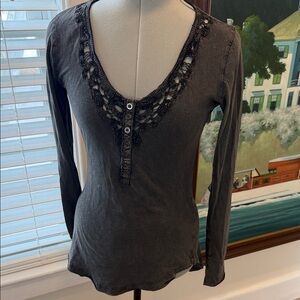 We The Free Charcoal Lace Detail Women's Jersey